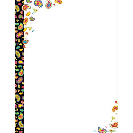 BARKER CREEK Neon Paisley Computer Paper, 50 sheets/Package 728
